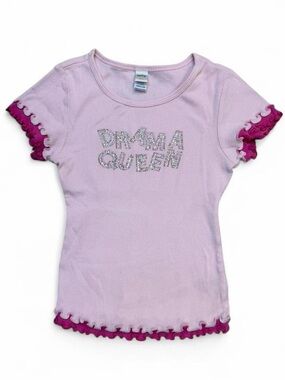 Y2K vintage rhinestone drama queen baby tee💞